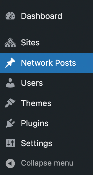 Network posts admin menu