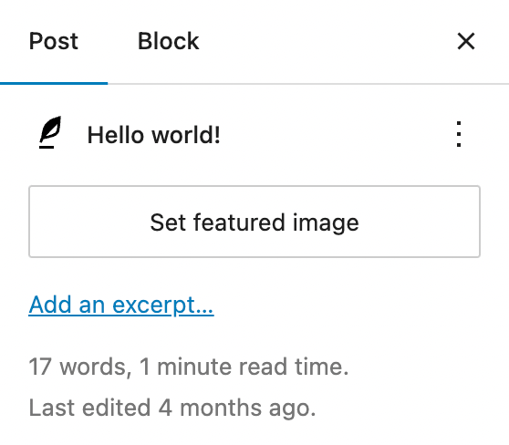 Add a post featured image in Gutenberg