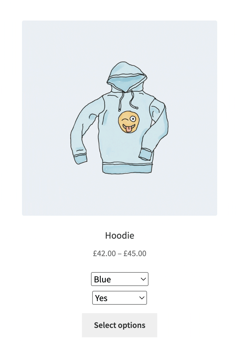 Change product image on variation select on the shop page.