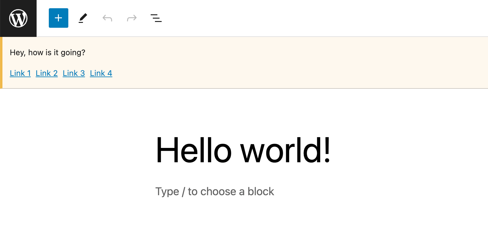 How to add links to your custom Gutenberg notice