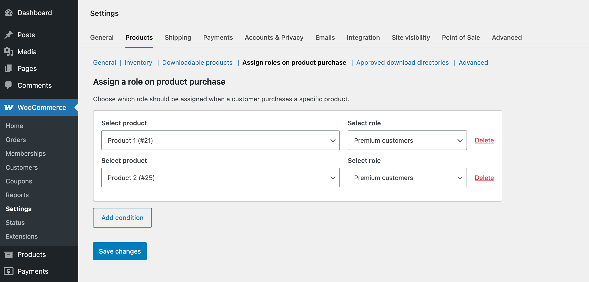 Add role when product purchased WooCommerce
