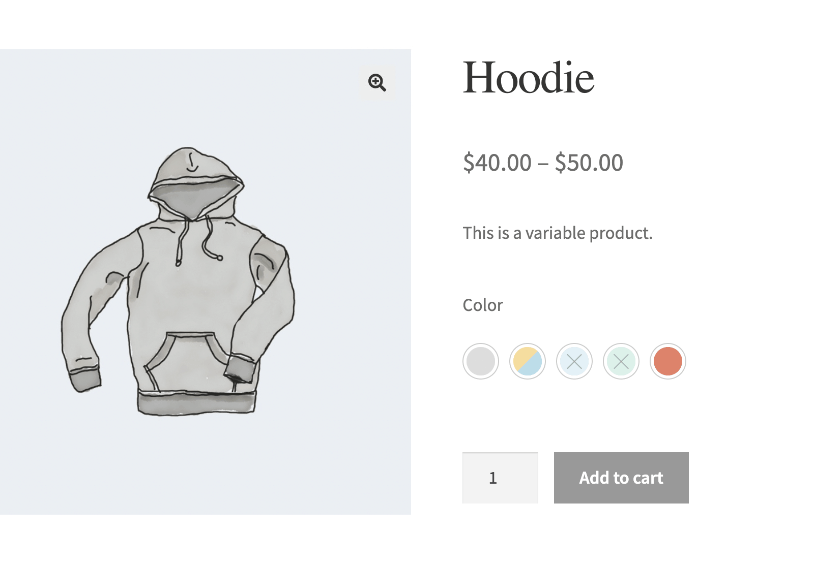 out of stock color variations in WooCommerce
