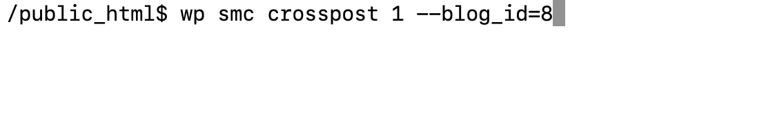crosspost a post within a multisite network with WP CLI