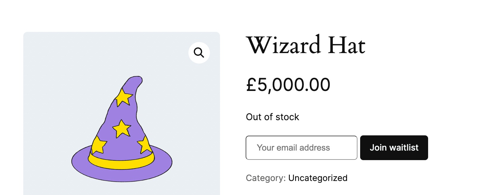 Notify me when back in stock form on WooCommerce product pages