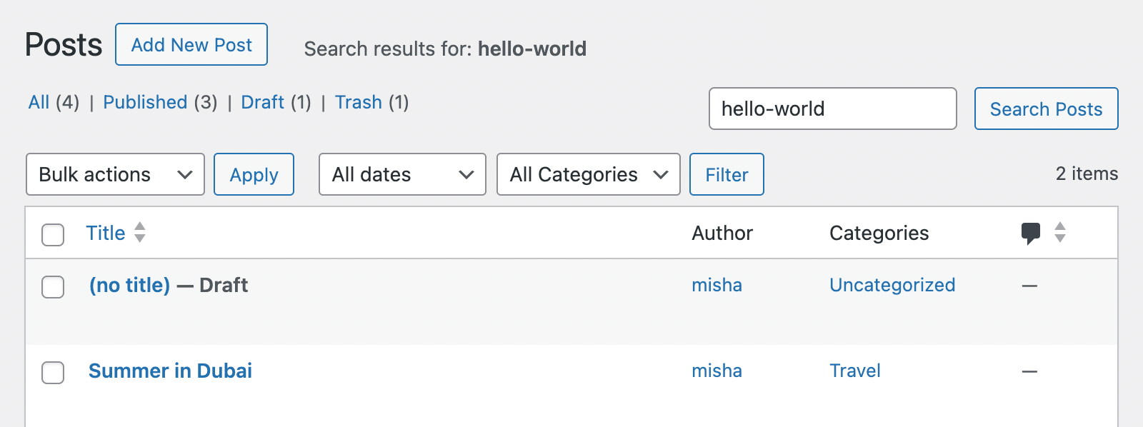 Search for internal links to a post from WordPress admin.