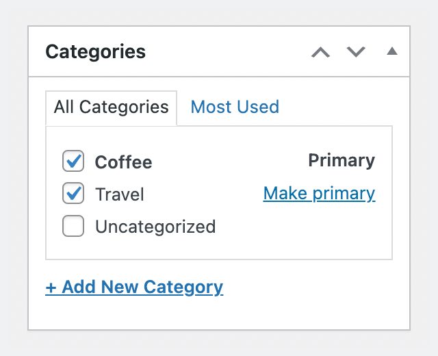 Primary category feature in Yoast