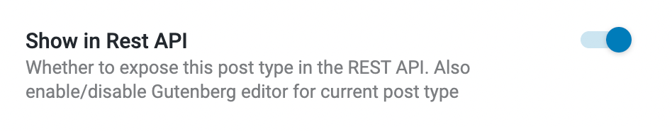 show in rest api custom post type setting in jetengine