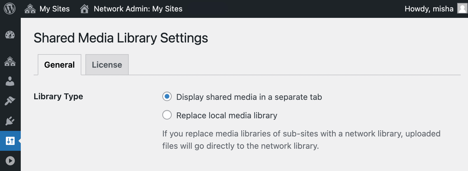 shared media library settings