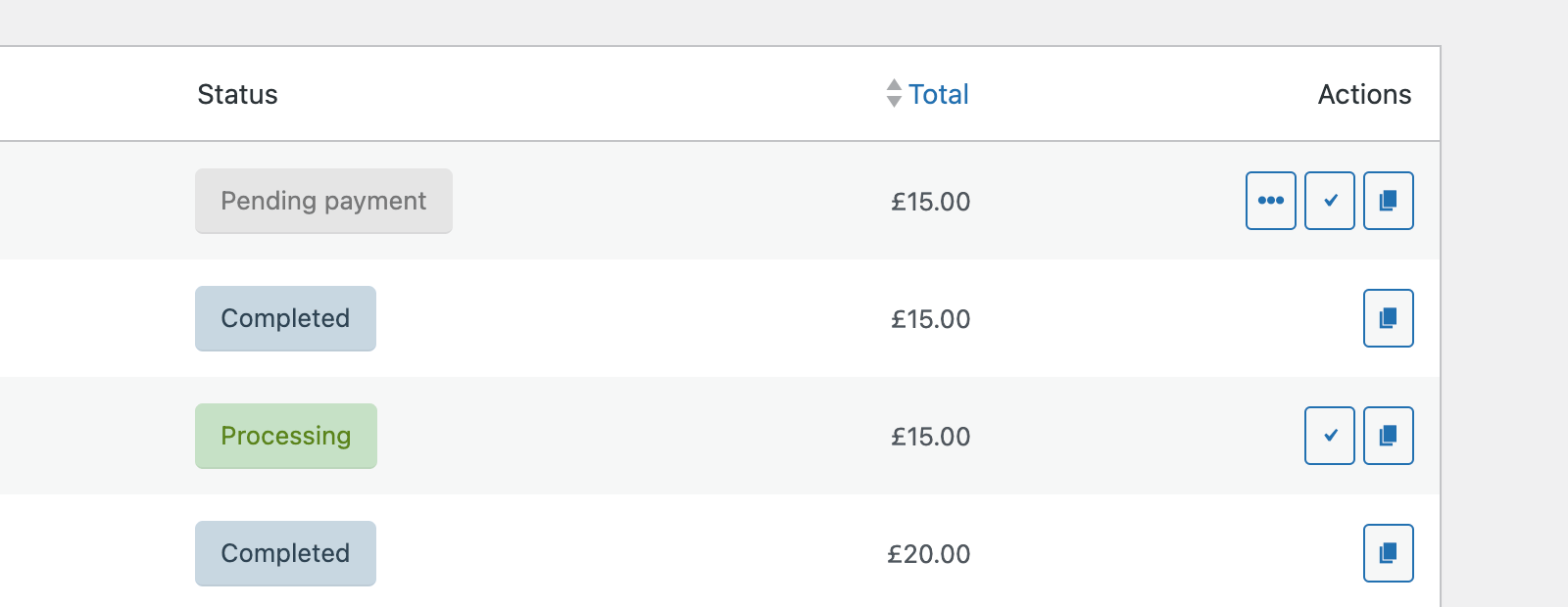 Add a custom button to order quick actions which allows duplicate orders.