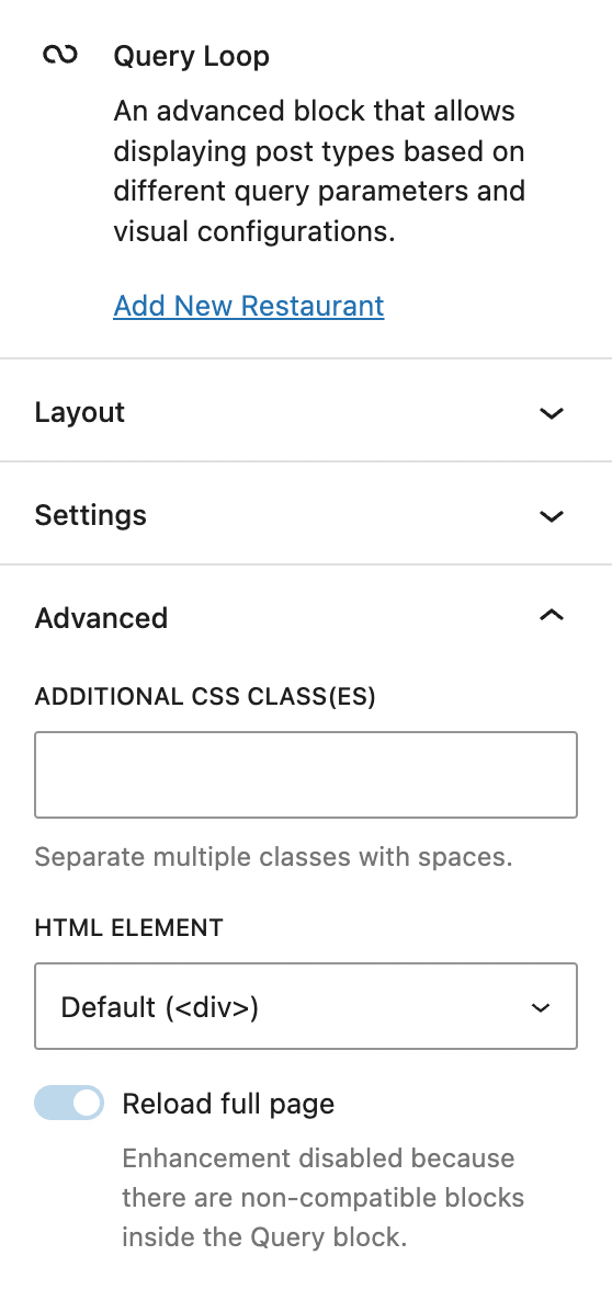 Reload full page setting