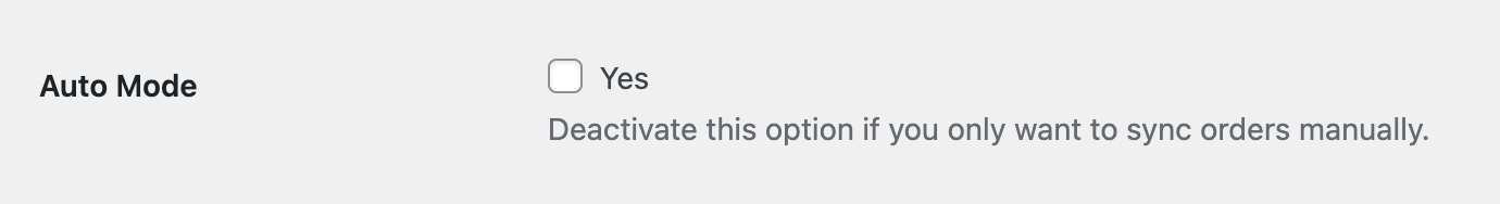 auto mode option in the plugin settings