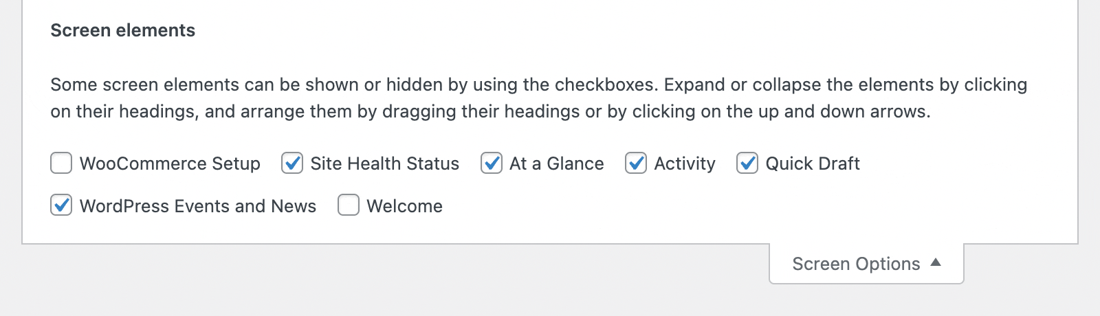 Hide WordPress dashboard widgets