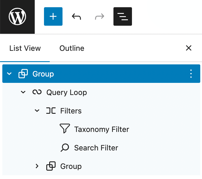 Taxonomy filter and search filter blocks