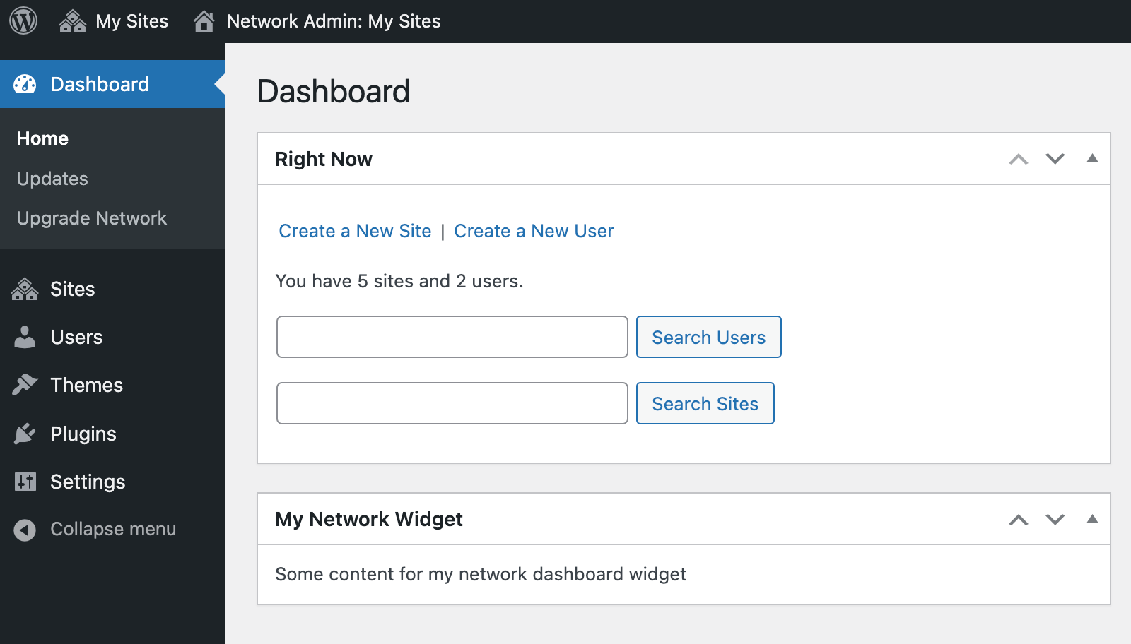 Create a custom network dashboard widget in WordPress