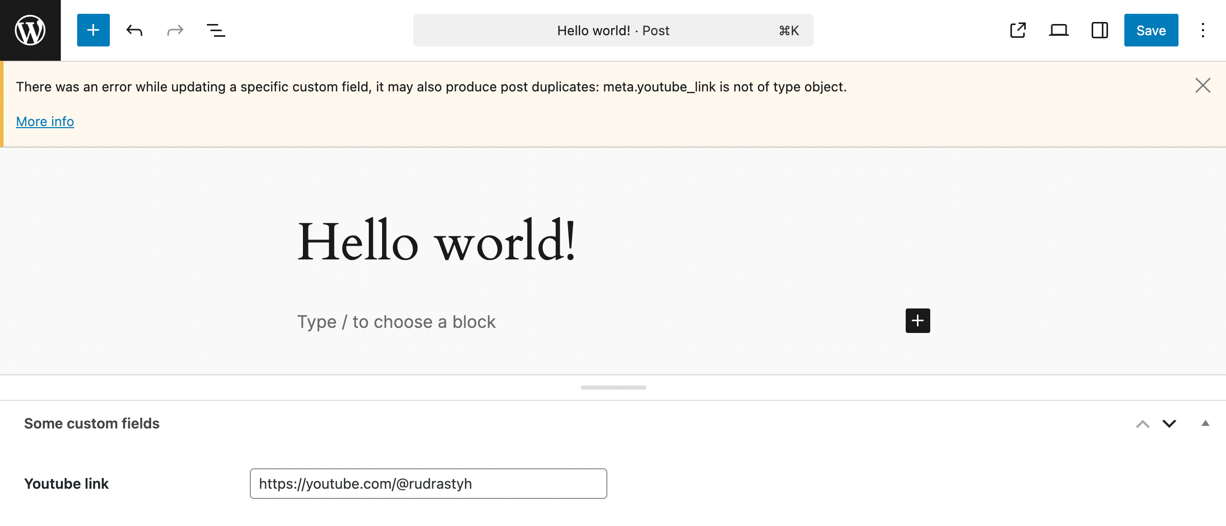 WordPress REST API custom field error