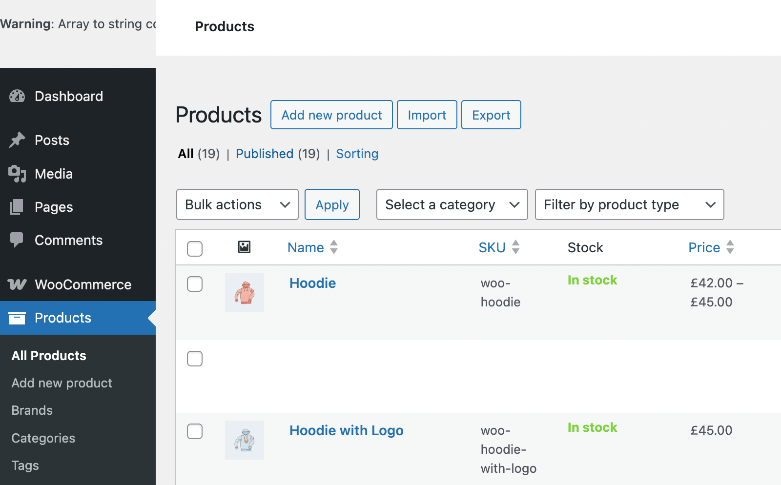Errors when using pre_get_posts for WooCommerce products
