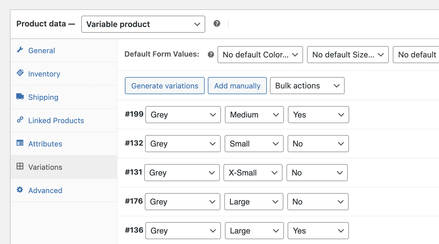 Having multiple attributes for the same variable product