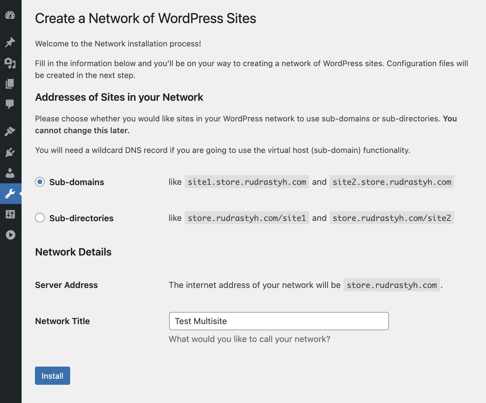 how to install WooCommerce Multisite