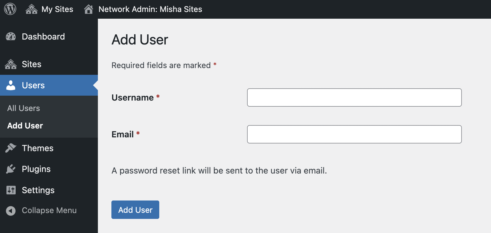WordPress multisite user registration