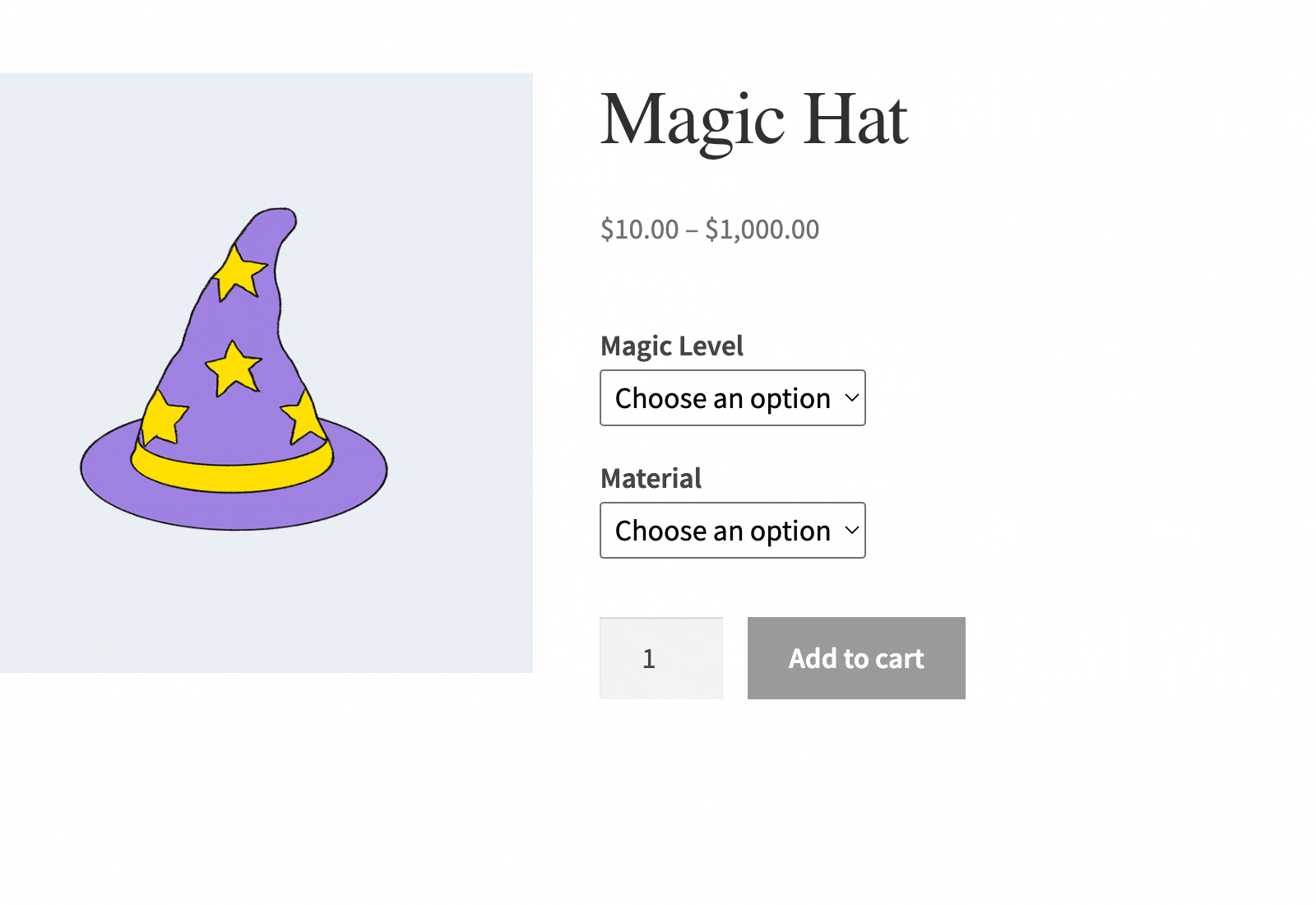 An example of WooCommerce conditional attributes