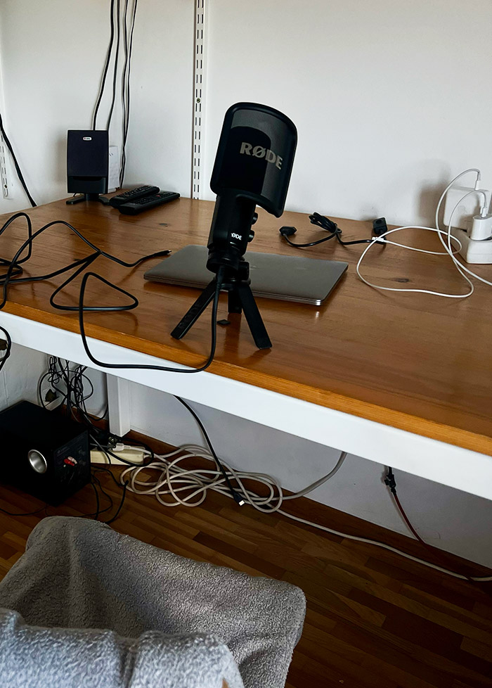 My workplace when I was recording my Gutenberg block development course.