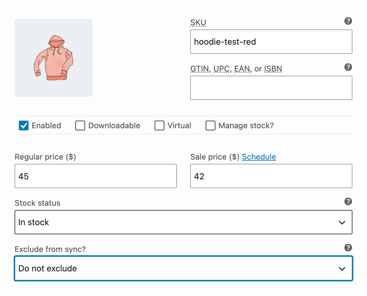 Exclude specific product variation from the stock sync