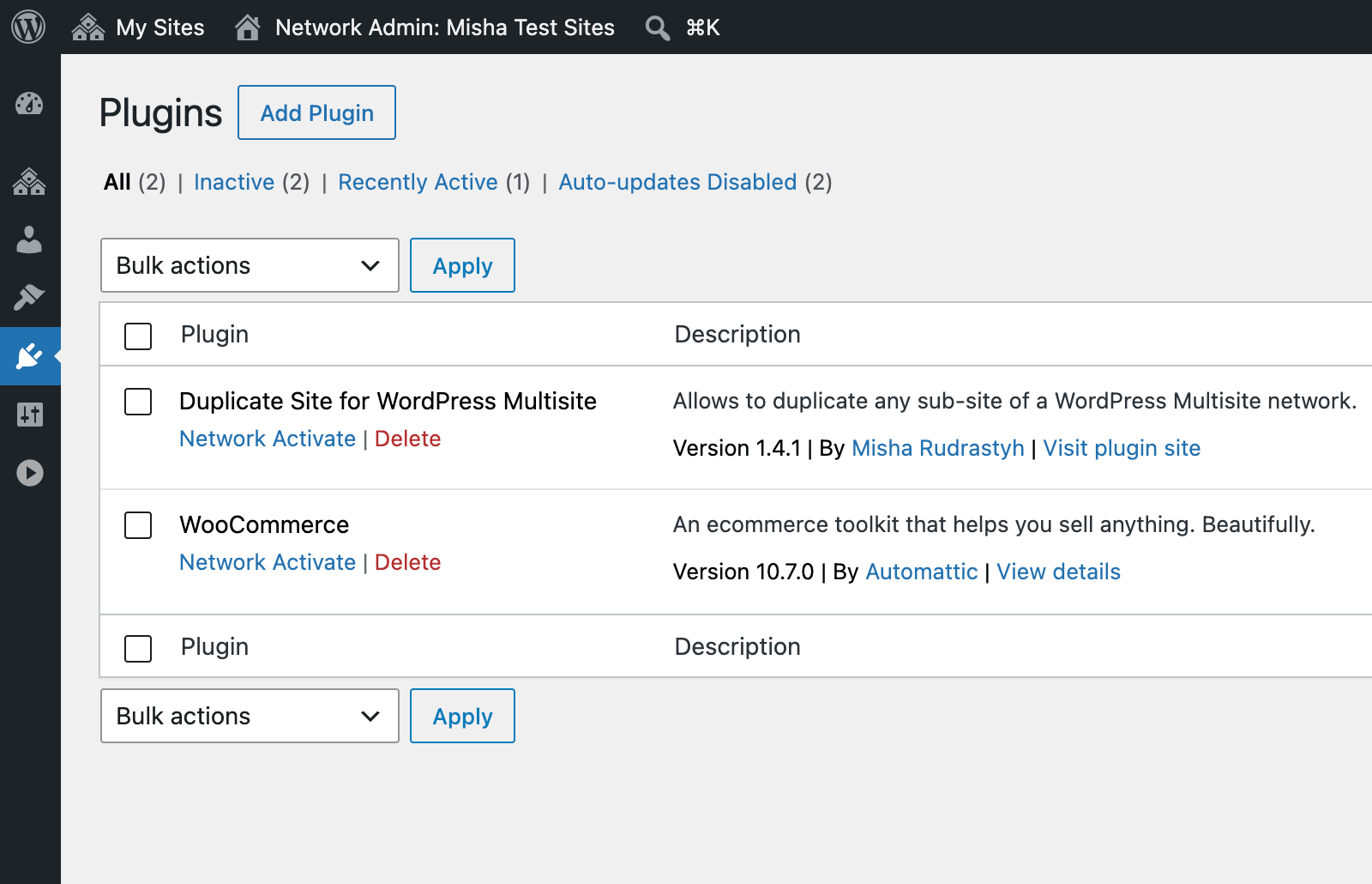 Network activate plugin for all sites in WordPress Multisite.