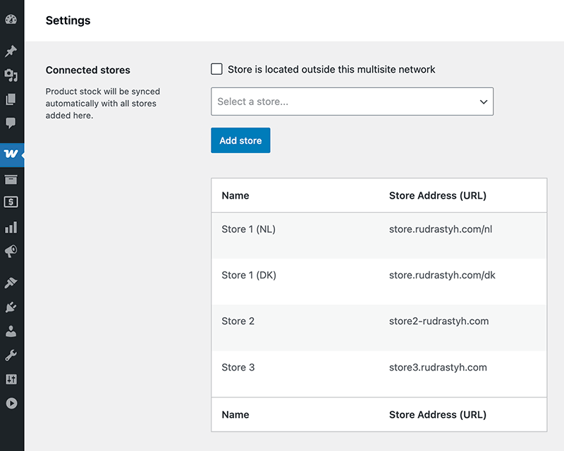 Connect multiple WooCommerce stores to share stock quantities between them