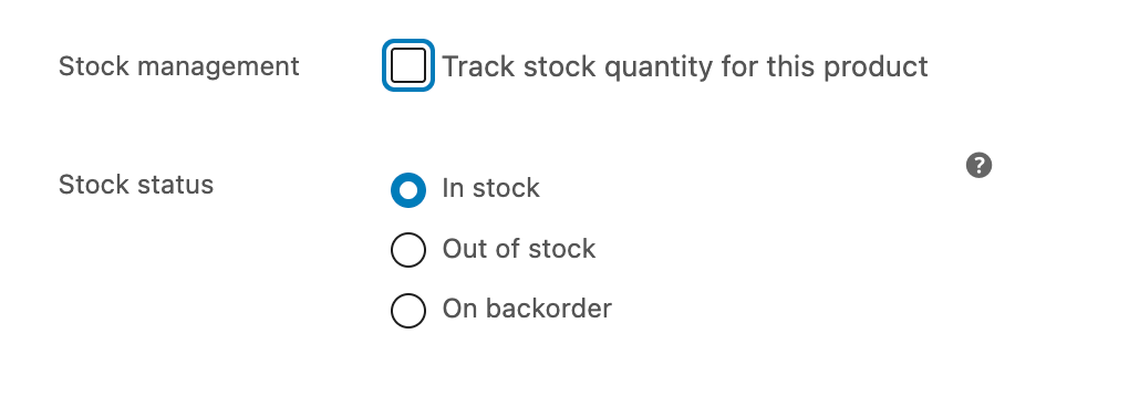 WooCommerce product inventory fields
