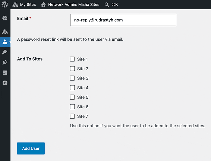 WordPress Multisite add user to all sites