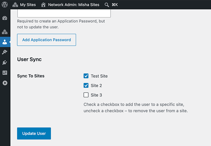 WordPress multisite user sync/unsync