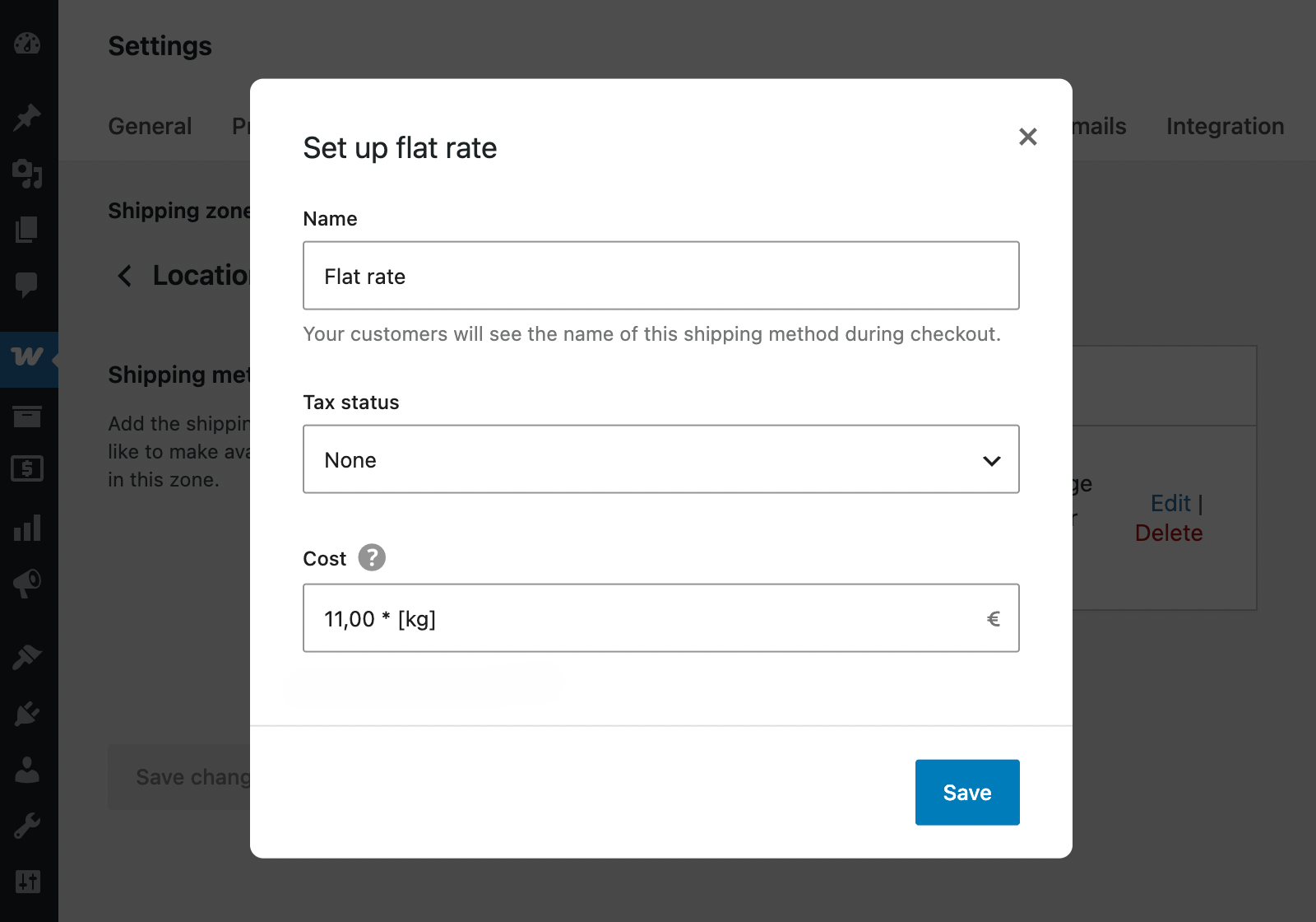 WooCommerce calculate shipping by weight
