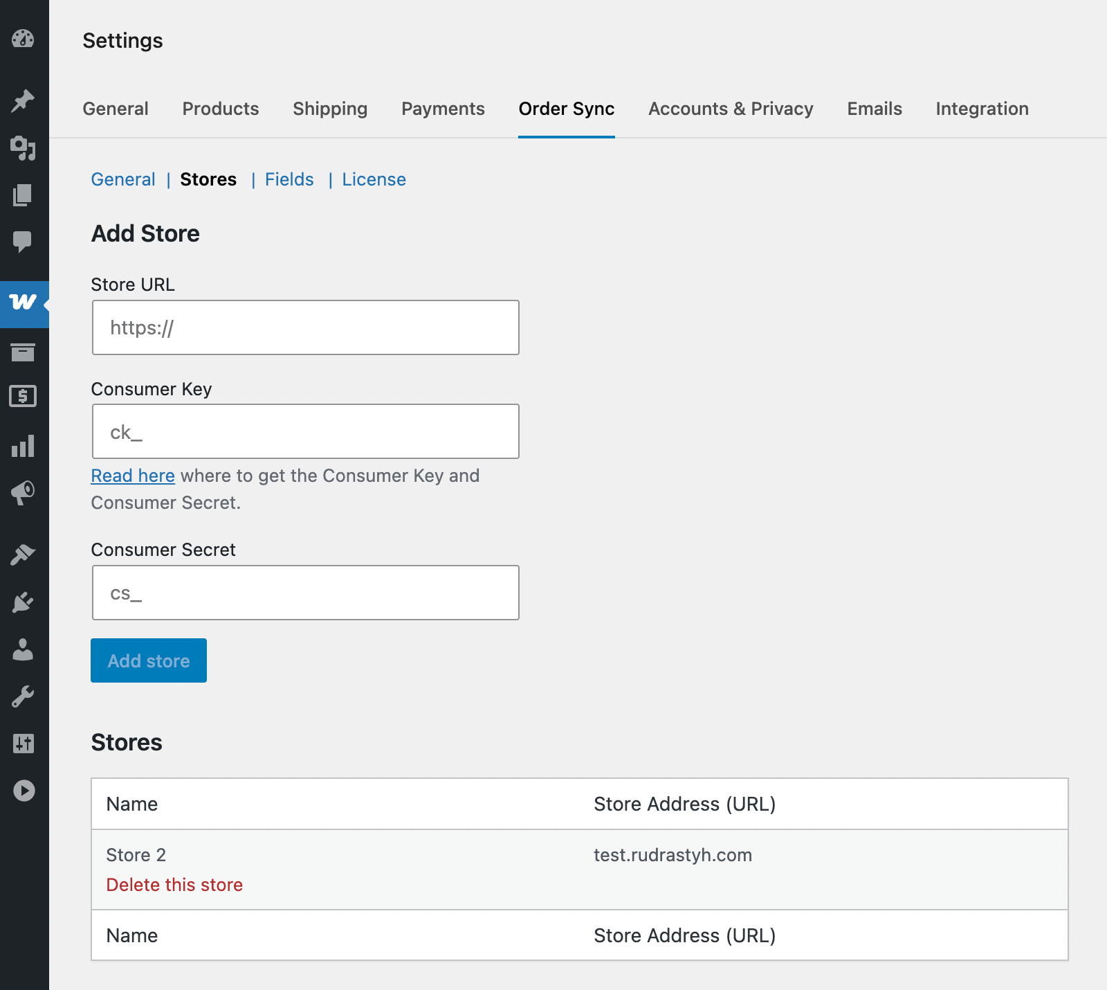 Connect stores in WooCommerce Multistore